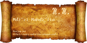Mázi Mahália névjegykártya